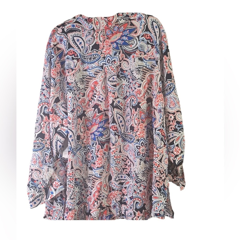 NWT Charter Club Multicolor Paisley Print Blouse Size 3X - Picture 2 of 3